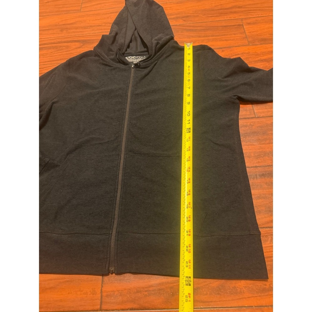 Beyond Yoga Womens Full Zip Hoodie Charcoal Grey Heather Jacket Size Medium 753 - Picture 5 of 7